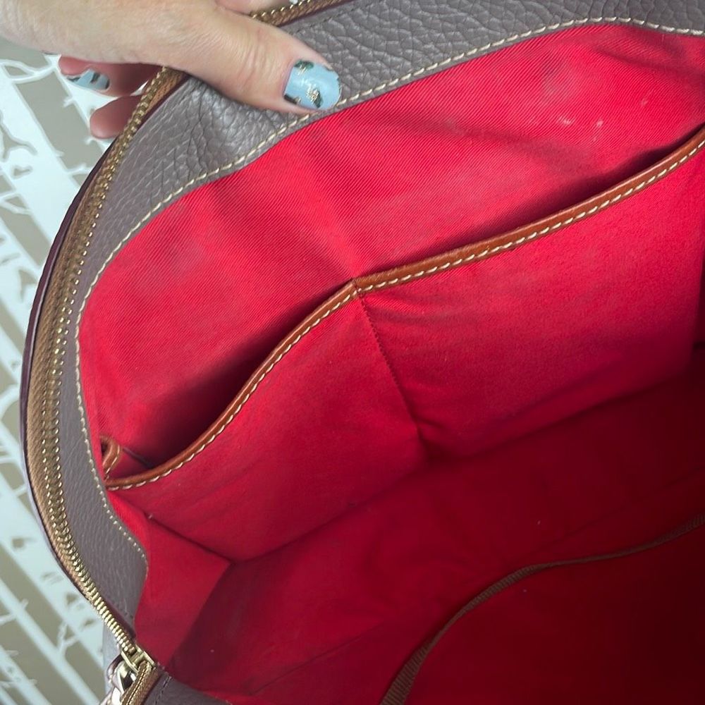 Dooney & Bourke Gray Satchel with Brown Trim - Picture 14 of 16